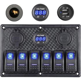 Panneau de commande 12 V pour Bateau avec Affichage de Voltage – لوحة تحكم